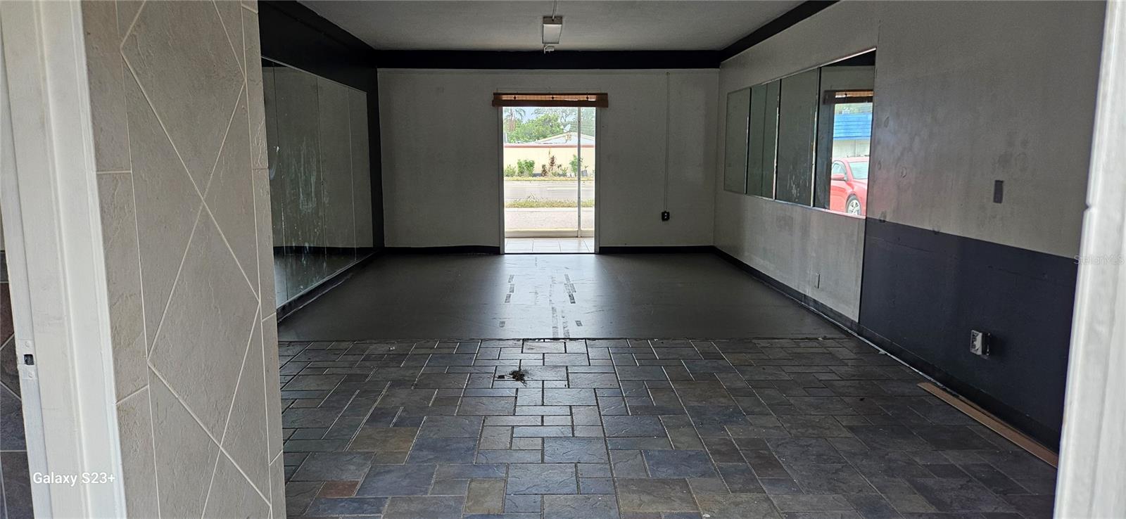 From the back door, looking out to the front.