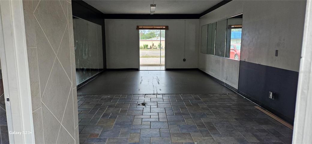From the back door, looking out to the front.