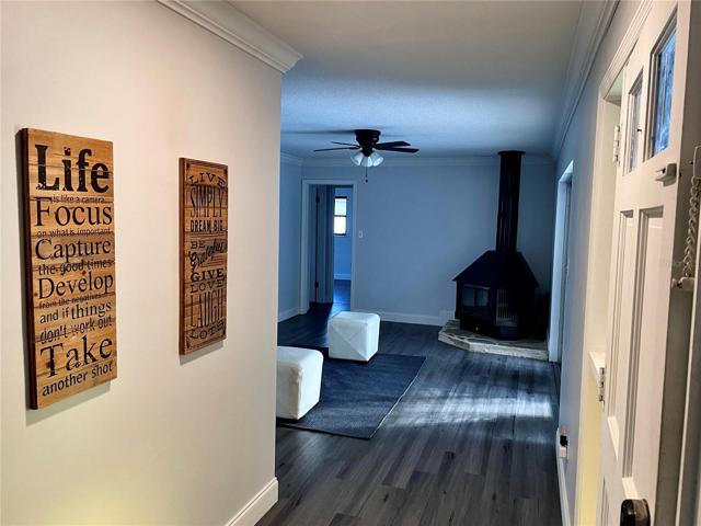 The main entryway to the home after entering from the door on the right