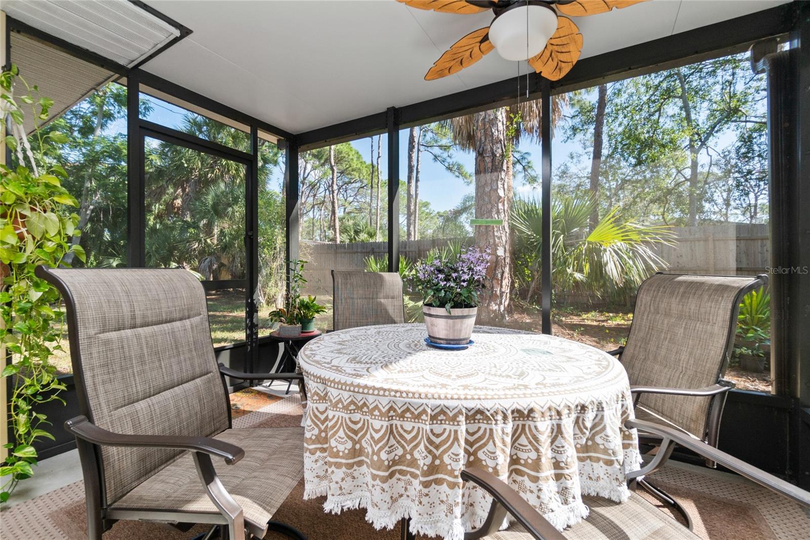 Lanai with Composite Roof. Nature Abounds