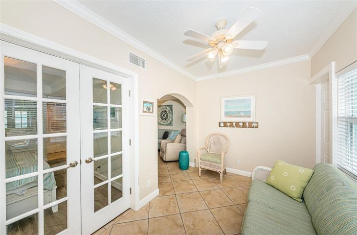 French doors to private bedroom