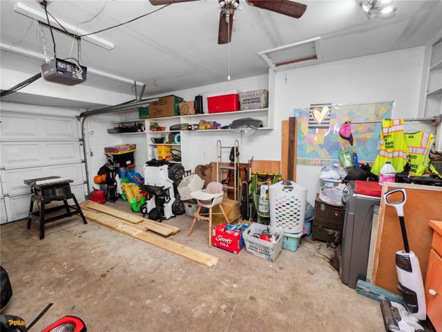 Attached garage accessed via kitchen