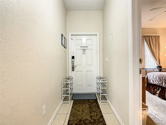 Foyer with lockout unit to the right.