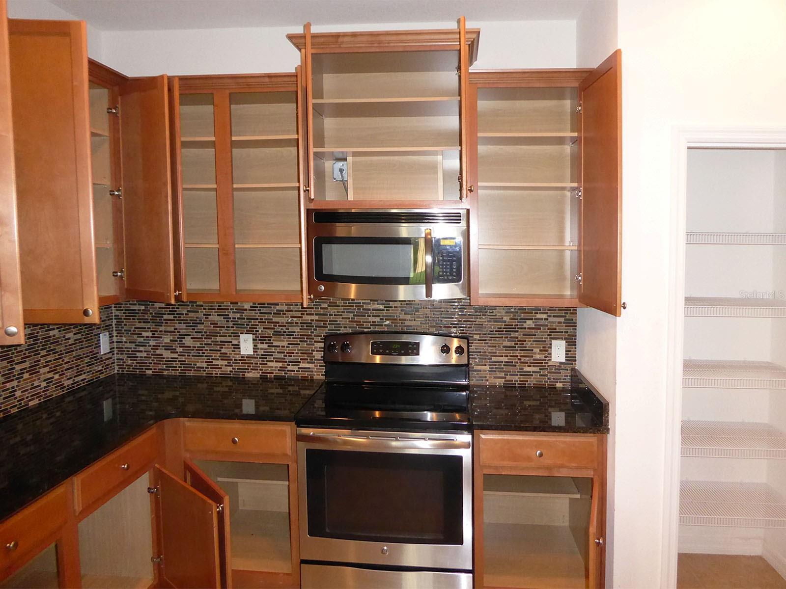 Double stainless steel sink in kitchen island