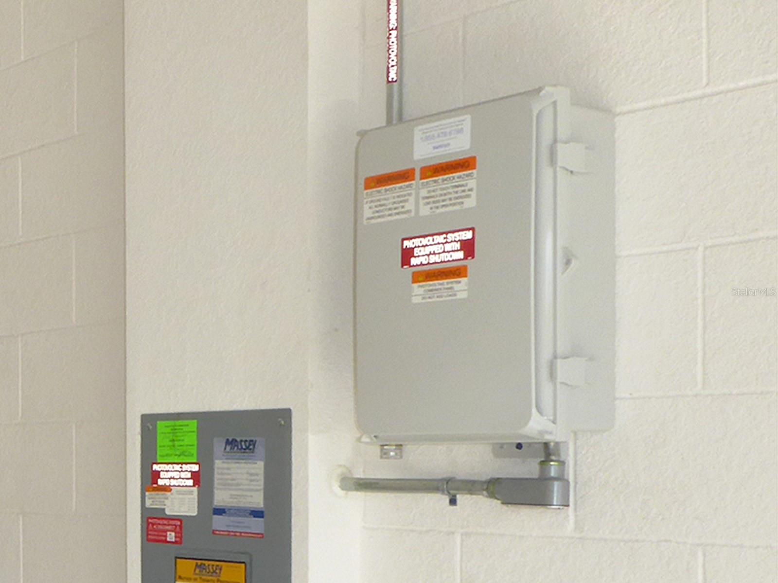 Solar system panel in garage
