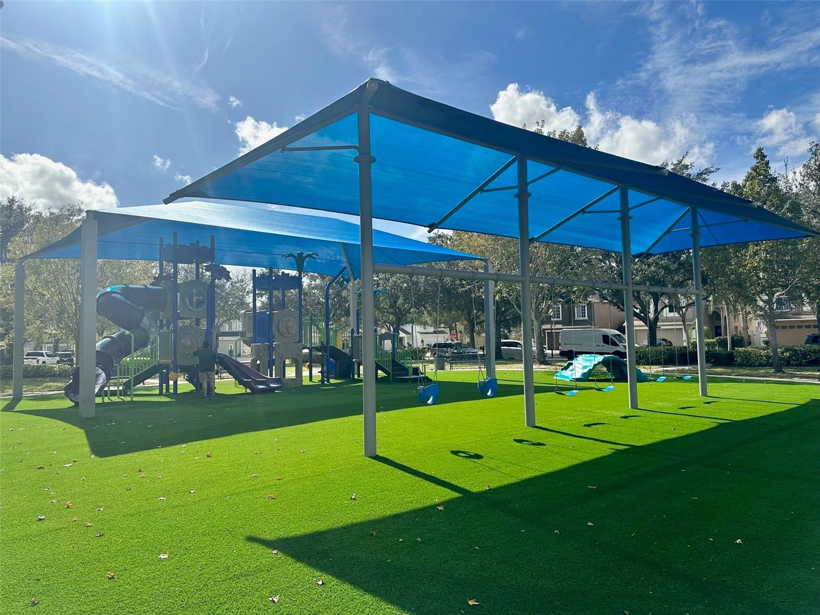 Newly designed community turf playground/park
