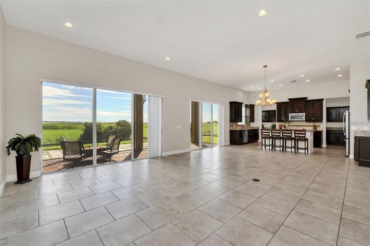 living room over look kitchen