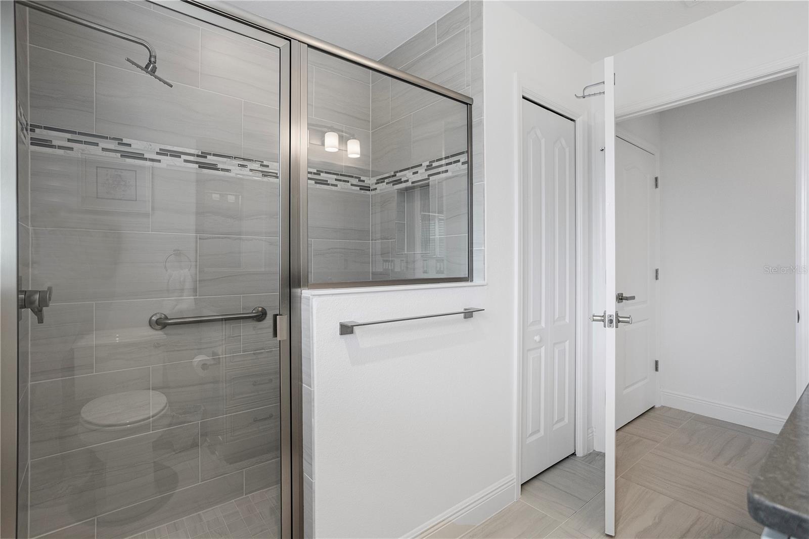 Tiled Walk-In Shower in In-Law-Suite