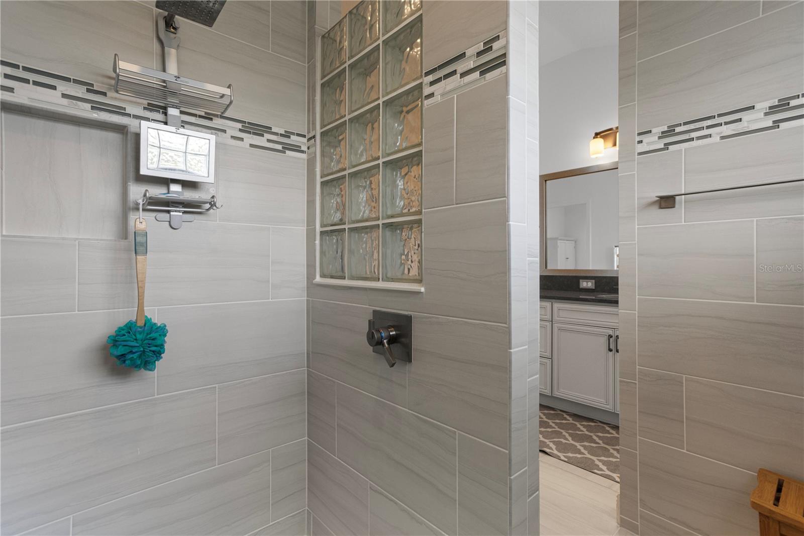 Primary Walk In Tiled Shower
