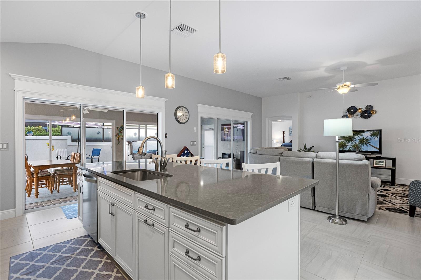 Cornices Trim over sliding stacked doors to Lanai