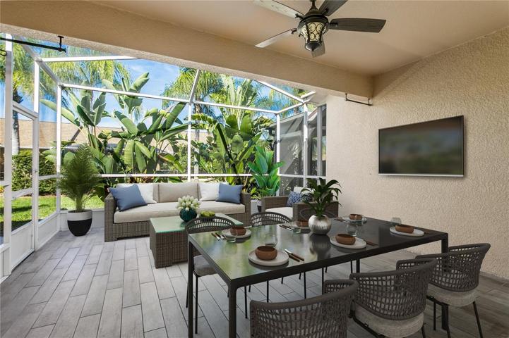 Screened in lanai for outdoor living