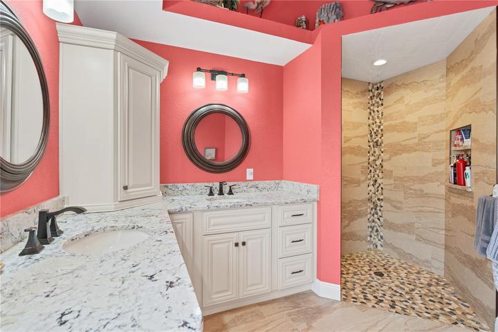Master Bathroom with Walk-In Shower Tile to the Ceiling