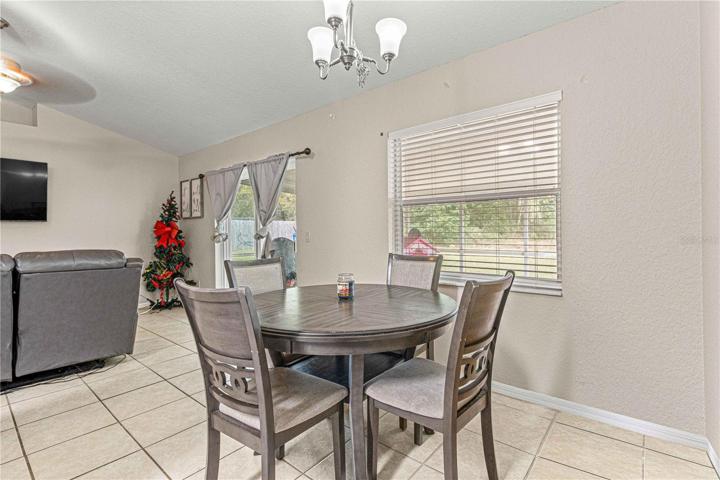 As you enter from garage, dining/living