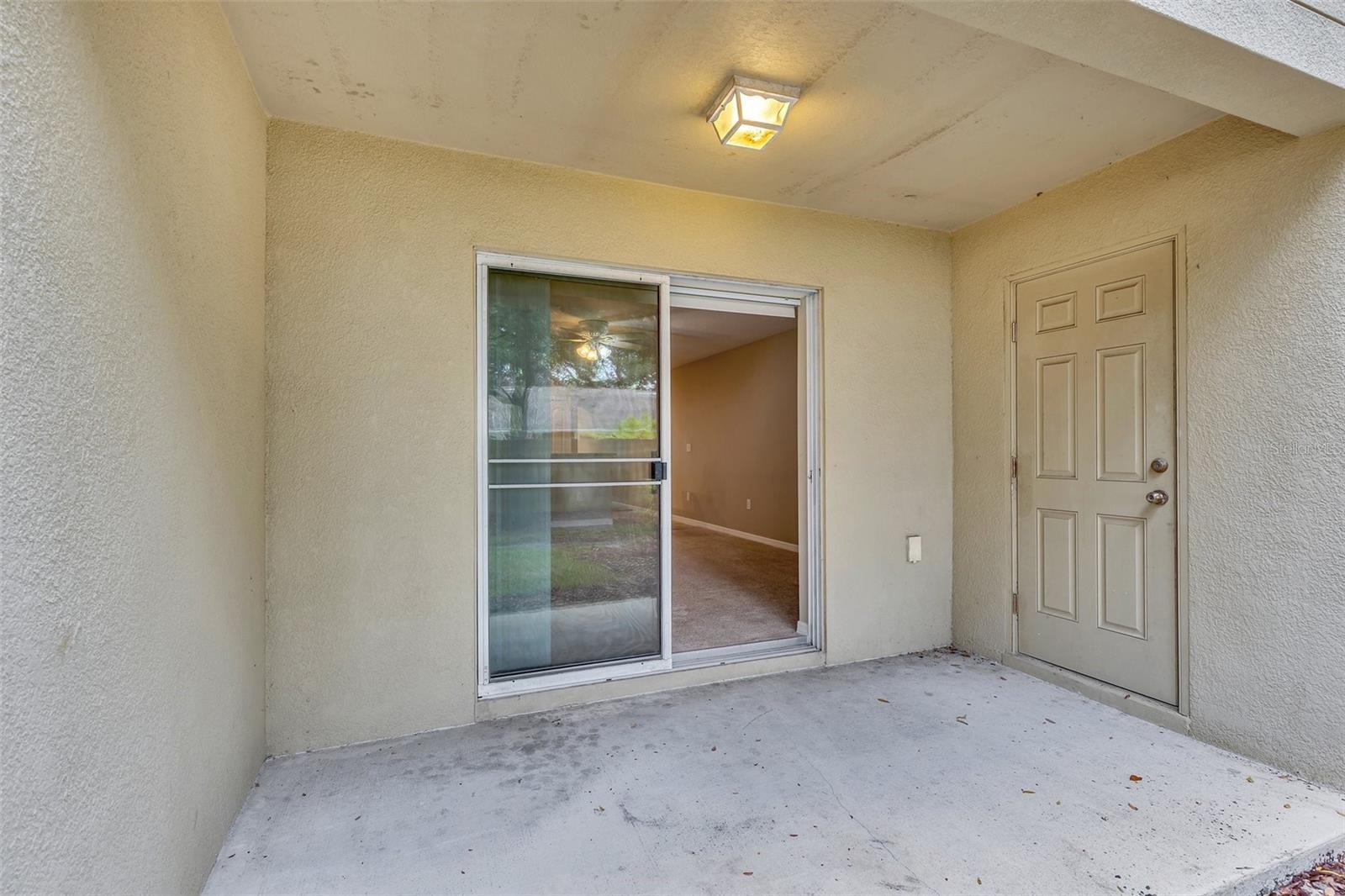 Back Porch with storage closet