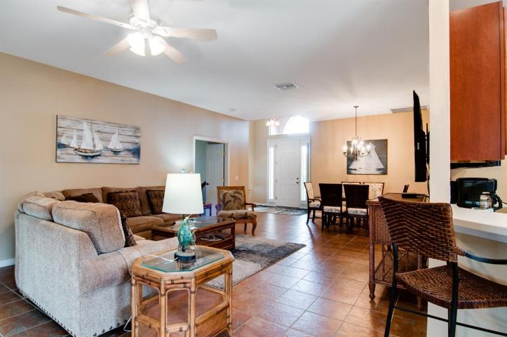 The living and dining room are the central focal points of this home.