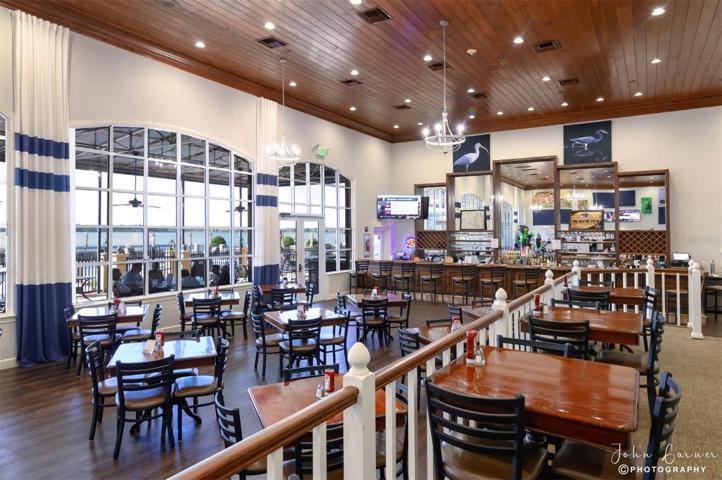 The Charm City Grill is located in the main clubhouse. Outdoor dining is available.