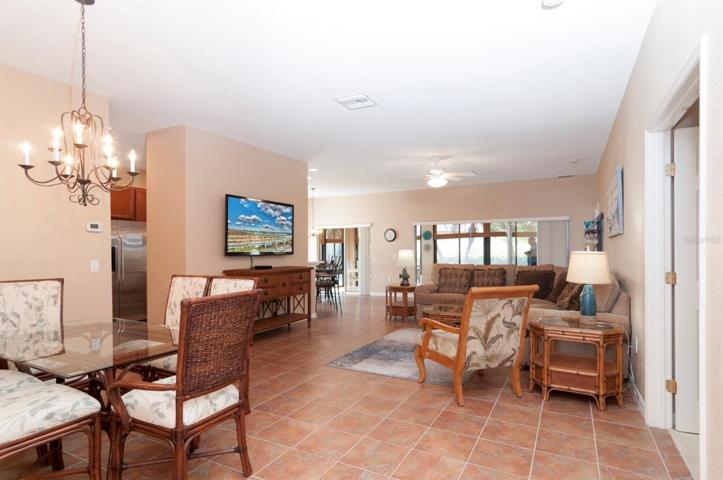 This view from the foyer shows the combination dining and living room.
