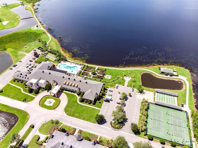 The main clubhouse has many amenities both inside and outside.