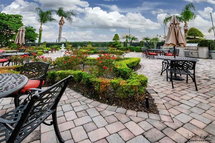 The Health and Fitness Center Rose Garden is just outside the indoor pool and has grills.