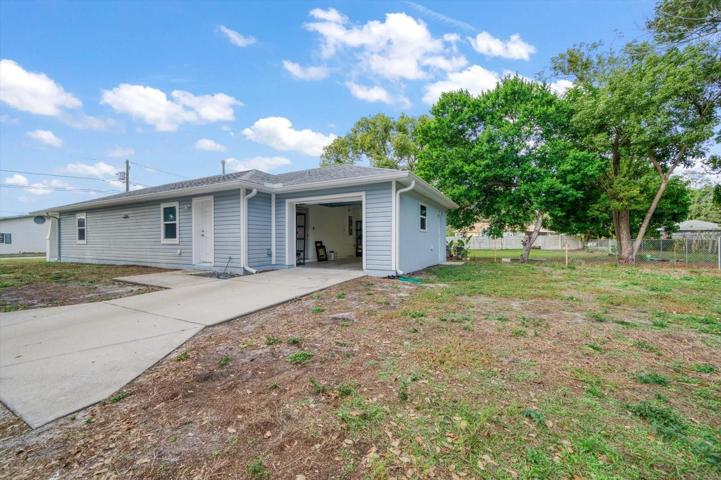 Side view of backyard
