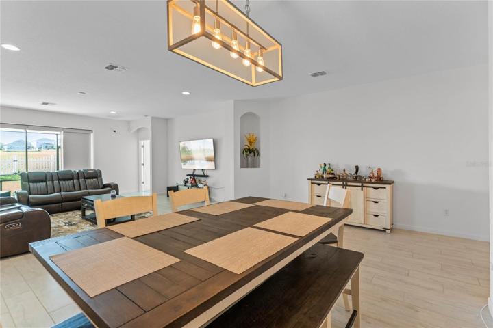Ample spac for the largest dining room set!