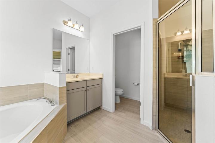 Private commode area!and beautiful shower!