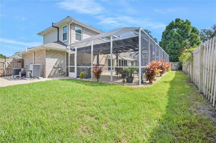 Backyard with privacy fence.
