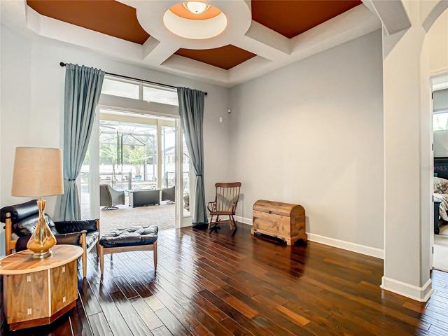 Living room overlooking the Pool area