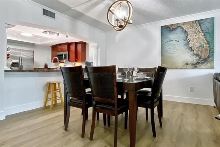 Dining and counter to kitchen