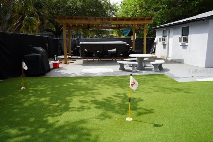 back yard area
