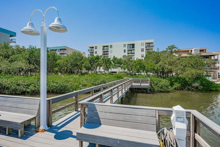 Dock with seating and lighting