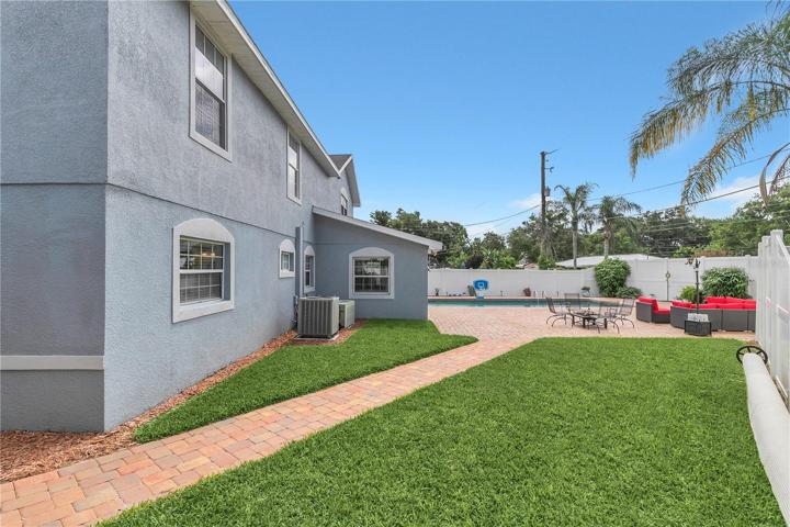 Walkway to workshop and pool cabana