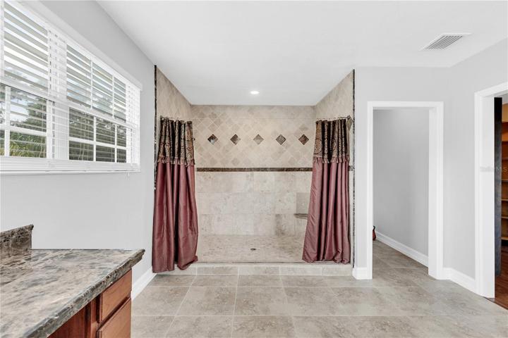 Primary shower with dual shower heads
