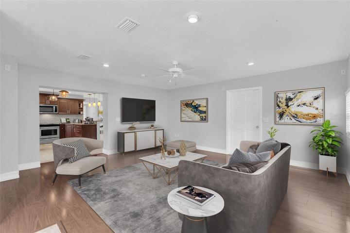 Virtually staged Family room