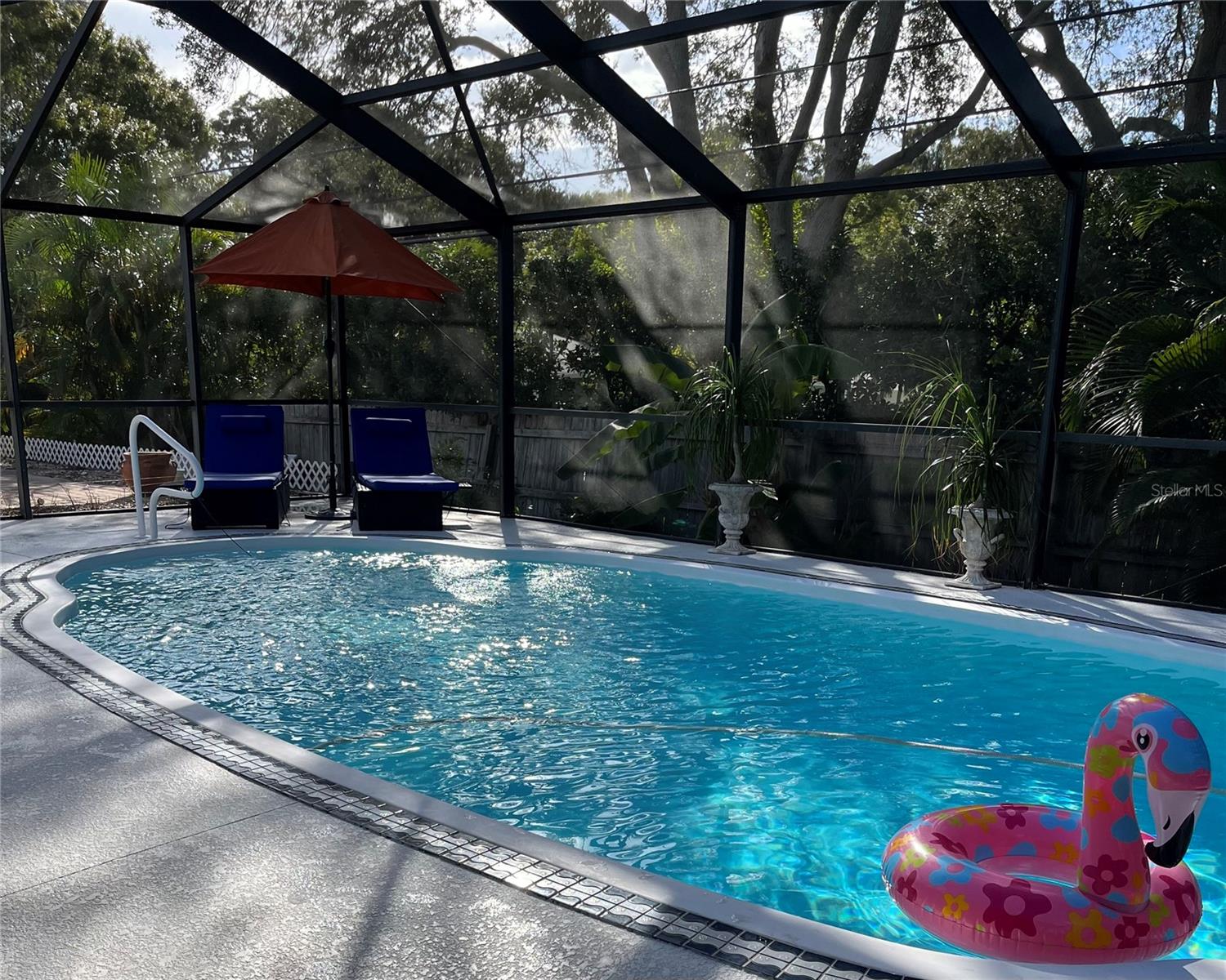 Salt water, heated pool