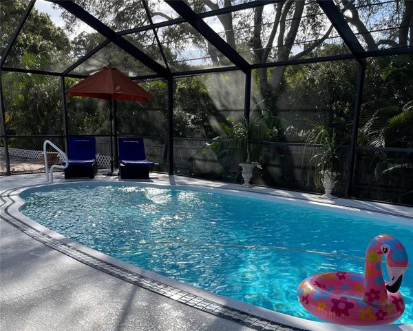 Salt water, heated pool
