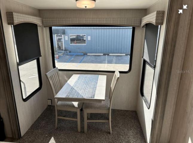 Cozy dining area in 5th wheel.