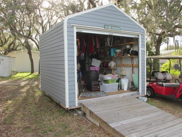 Loads of space inside the new shed. (Golf cart not included).