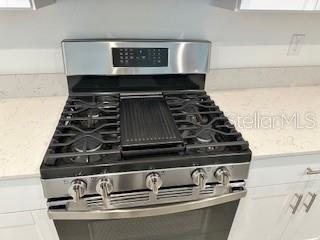 Gas range in the kitchen.