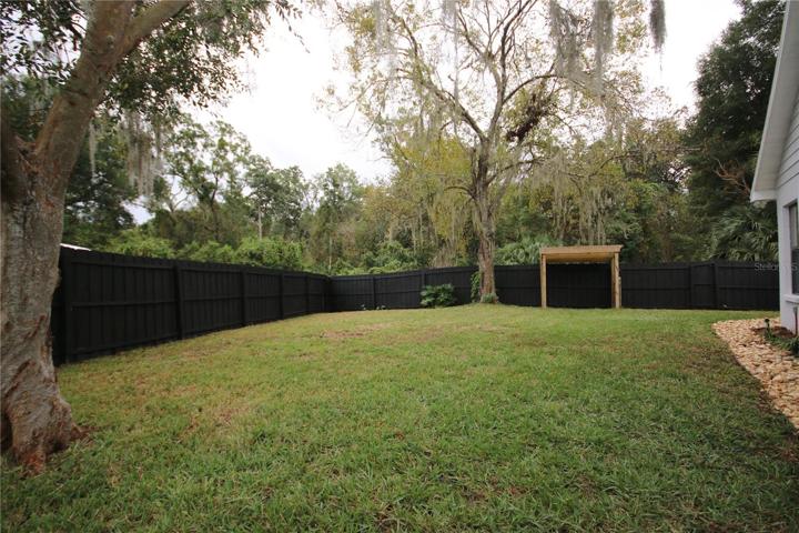 Large fenced in yard