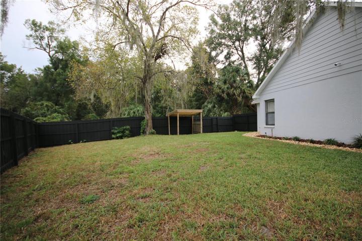 Large fenced in yard