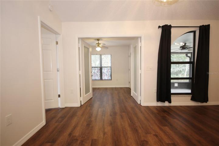 View from the kitchen into the family room