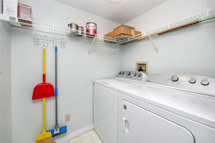 convienent in unit washer and dryer utility room