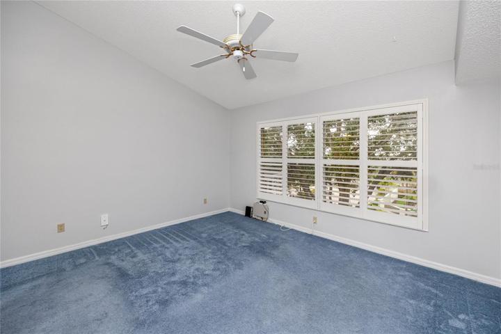 large master bedroom with vaulted ceilings