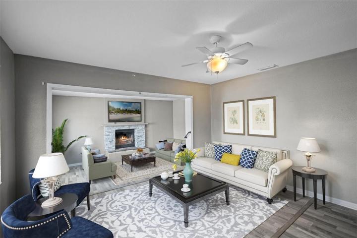 Virtually stage living room