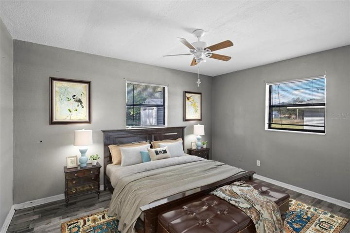 Virtually staged primary room