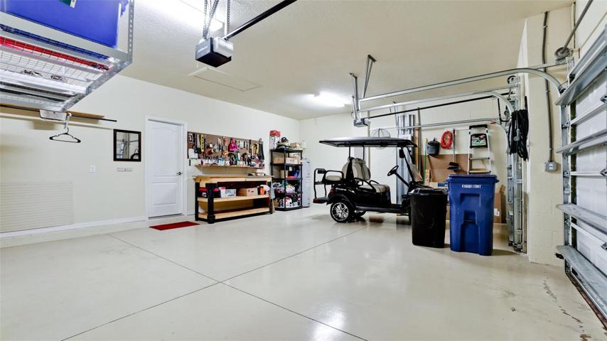 Garage with Work Bench & Storage Rack