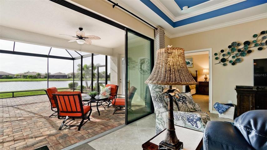 Lanai with Water View by Living Area