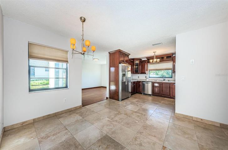 Breakfast nook open to kitchen