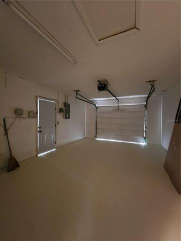 One car garage  with new garage door opener. Washer and dryer hook ups are in garage